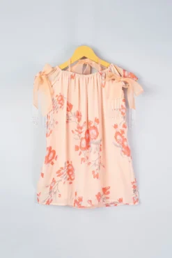 Adah Kidswear Peach Floral Printed Dress For Girls -AOZA Wear Style Shop ADAHK022201 3