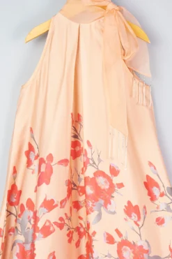 Adah Kidswear Peach Printed Dress For Girls -AOZA Wear Style Shop ADAHK022208 3