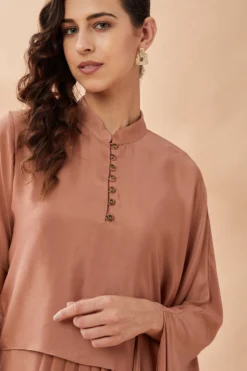 Aakaar Faded Rose Pink Loop Dress -AOZA Wear Style Shop AKAR012257 3