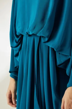 Aakaar Ocean Blue Drape Dress -AOZA Wear Style Shop AKAR102221 3