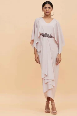 Aakaar Mauve Draped Dress