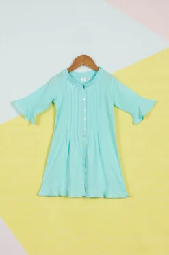 Ambar Blue Ruffled Night Dress For Girls