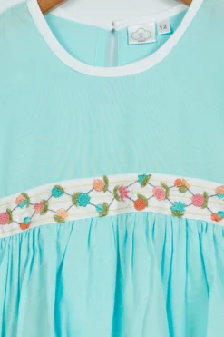 Ambar Blue Embroidered Flared Dress For Girls -AOZA Wear Style Shop AMBAR072291 3