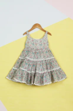 Ambar Multi-Colored Printed Dress For Girls