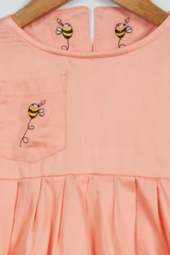 Ambar Pink Embroidered Dress For Girls -AOZA Wear Style Shop AMBAR072297 3