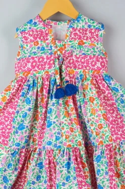 Bagichi Bright Pink Floral Printed Dress For Girls -AOZA Wear Style Shop BAGI022212 3