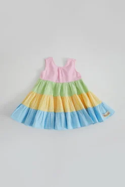 Bagichi Multi-Colored Tiered Dress For Girls