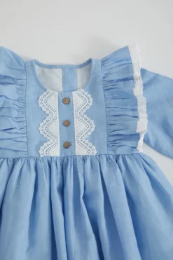 Bagichi Light Blue Lace Dress For Girls -AOZA Wear Style Shop BAGI102104 3