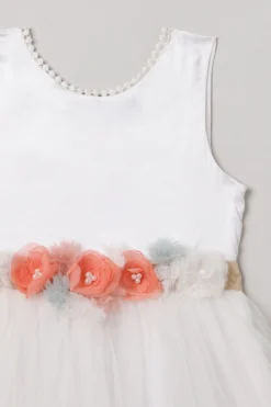 BYB PREMIUM White Embellished Midi Dress For Girls -AOZA Wear Style Shop BYBC032268 3