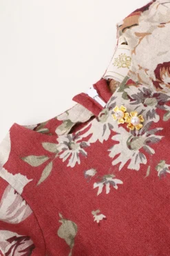 BYB PREMIUM Brick Red Printed Dress For Girls -AOZA Wear Style Shop BYBC042283 3