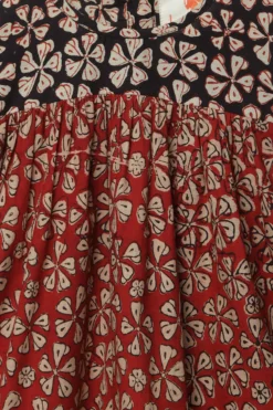 Charkhee Kids Red Printed Floral Dress For Girls -AOZA Wear Style Shop CHAK042128 3