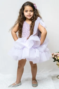 COCO Lilac Embellished Dress For Girls