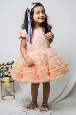 COCO Peach Ombre Tulle Dress For Girls