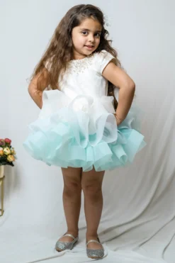 COCO White Embroidered Dress For Girls