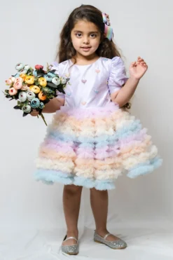 COCO Lilac Ruffled Dress For Girls
