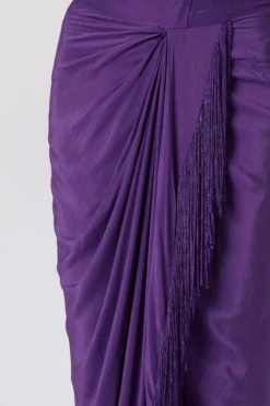 Deme By Gabriella Purple Shirt Draped Dress -AOZA Wear Style Shop DMGC012024 3