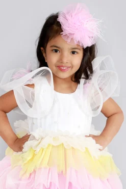 Free Sparrow Multi Colored Tiered Dress With Thread Work For Girls -AOZA Wear Style Shop FRSP092112 3