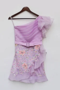 Fayon Kids Lilac Embroidered Dress For Girls -AOZA Wear Style Shop FYKC062206 3