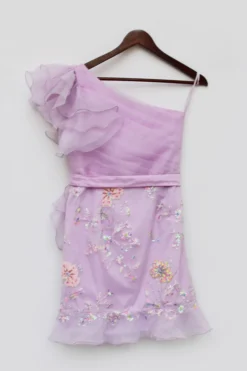 Fayon Kids Lilac Embroidered Dress For Girls -AOZA Wear Style Shop FYKC062206 4