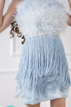 Hoity Moppet Light Blue Satin Dress For Girls -AOZA Wear Style Shop HOITY052207 3