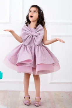 Hoity Moppet Pink Sequins Dress For Girls