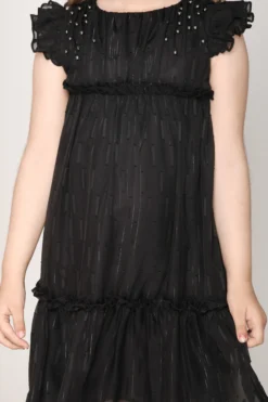 Jade Garden Black Chiffon Tiered Dress For Girls -AOZA Wear Style Shop JADE001042202 3