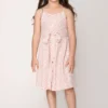 Jade Garden Pink Rayon Printed Dress For Girls