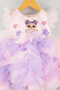 Kidilicious Pink & Purple Embroidered Dress For Girls -AOZA Wear Style Shop KIDILI052208 3