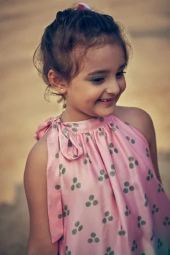 Little Luxury Pink & Aqua Viscose Ombre Dress Set For Girls -AOZA Wear Style Shop LITT032303 3