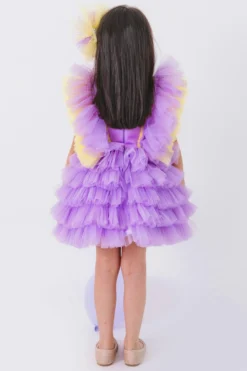 MIAKKI KIDS Lavender Net Dress For Girls -AOZA Wear Style Shop MIAKK072223 4