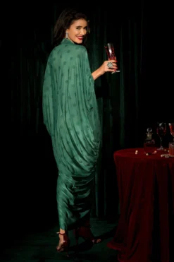 Nimbu Mirchi Emerald Green Malai Lycra Kaftan Dress -AOZA Wear Style Shop NIMI052303 2