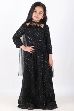 Phee-B Black Lurex Georgette Maxi Dress For Girls -AOZA Wear Style Shop PHEEB042229 3