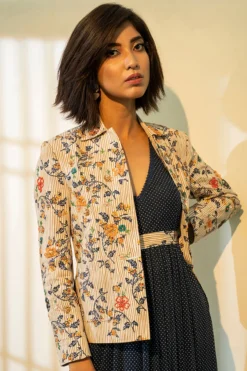 Piyanshu Bajaj Dark Blue Dress With Embroidered Jacket -AOZA Wear Style Shop PIYA052103 3