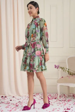 RADKA Pista Floral Printed Shirt Dress -AOZA Wear Style Shop RAID122204 3