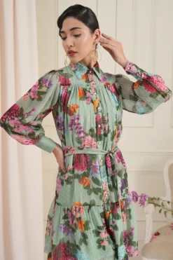 RADKA Pista Floral Printed Shirt Dress -AOZA Wear Style Shop RAID122204 4