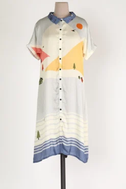 Soup By Sougat Paul White Printed Silk Dress