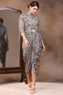 Soup By Sougat Paul Green Printed Maxi Dress