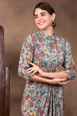 Soup By Sougat Paul Green Printed Maxi Dress -AOZA Wear Style Shop SBSP012237 3