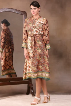 Soup By Sougat Paul Sand Beige Printed Shirt Dress