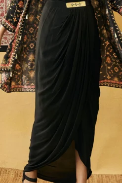 Soup By Sougat Paul Black Crepe Jacket Dress -AOZA Wear Style Shop SBSP012344 3