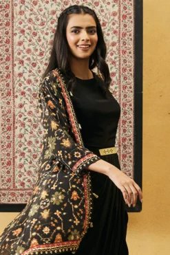 Soup By Sougat Paul Black Crepe Jacket Dress -AOZA Wear Style Shop SBSP012344 4