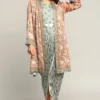 Soup By Sougat Paul Peach & Mint Green Printed Jacket Dress