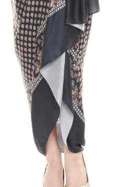 Soup By Sougat Paul Navy Blue Printed Dress With Jacket -AOZA Wear Style Shop SBSP032296 3