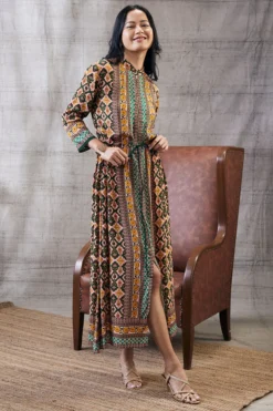 Soup By Sougat Paul Multi-Colored Crepe Printed Dress -AOZA Wear Style Shop SBSP042310 4
