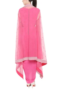 Soup By Sougat Paul Pink Draped Dress With Embroidered Jacket & Belt -AOZA Wear Style Shop SBSP051919 2