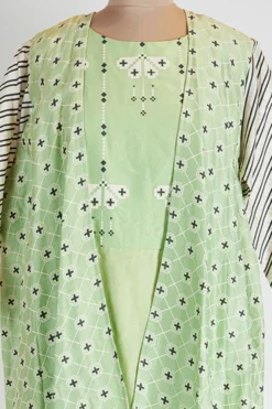 Soup By Sougat Paul Green Straight Dress With Printed Jacket -AOZA Wear Style Shop SBSP051958 3