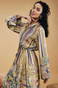 Soup By Sougat Paul Multi-Colored Cotton Silk Printed Dress -AOZA Wear Style Shop SBSP0523215 3