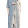 Soup By Sougat Paul Blue Maxi Dress With Beige Printed Dupatta