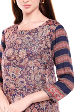 Soup By Sougat Paul Blue Asymmetrical Printed Dress -AOZA Wear Style Shop SBSP072066 3