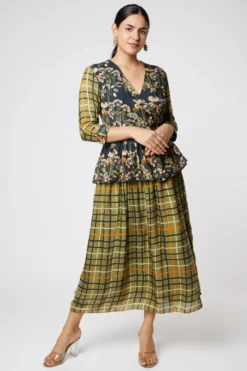 Soup By Sougat Paul Olive Green Printed Dress